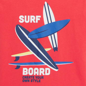 تيشيرت بأكمام قصيرة برسوم رياضة التزلج للأولاد